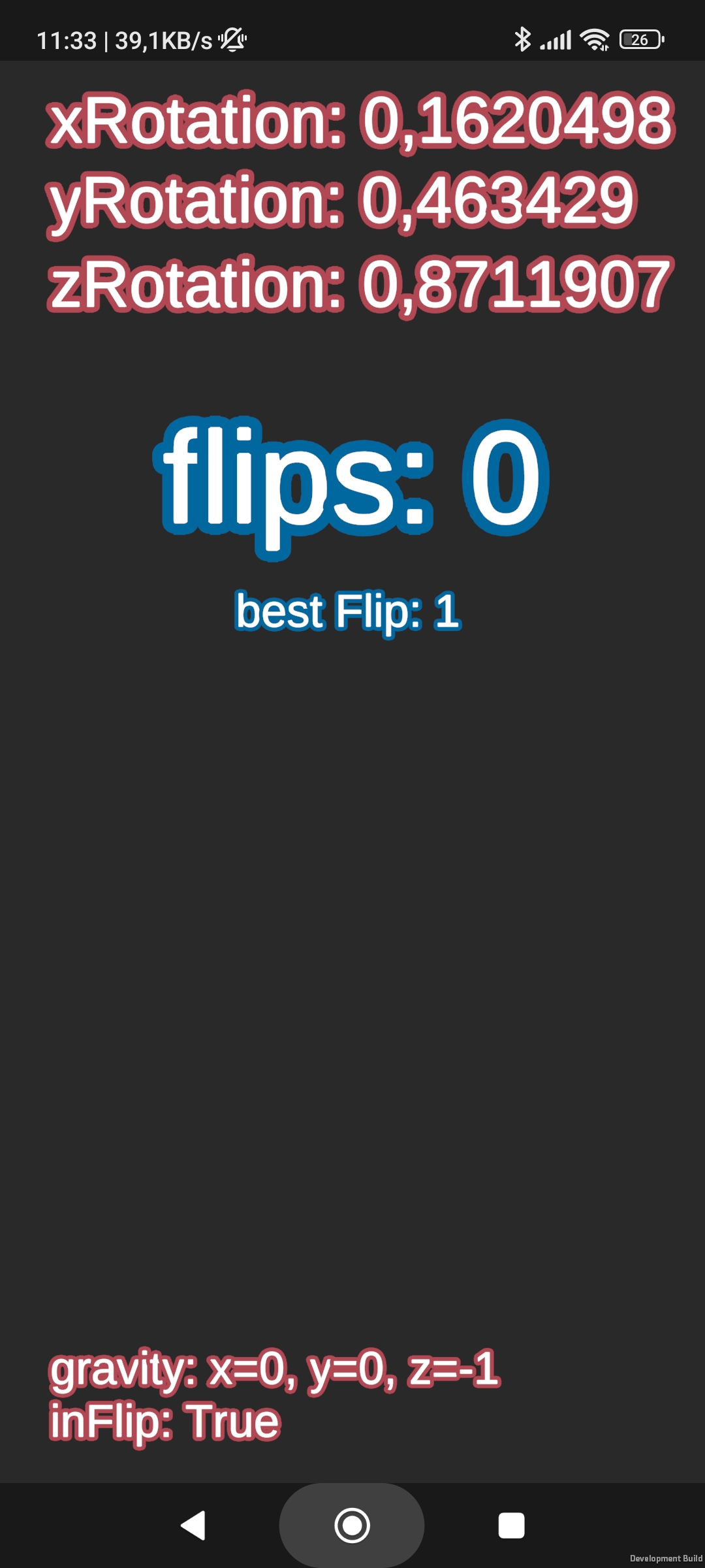 Flip Game prototype screen